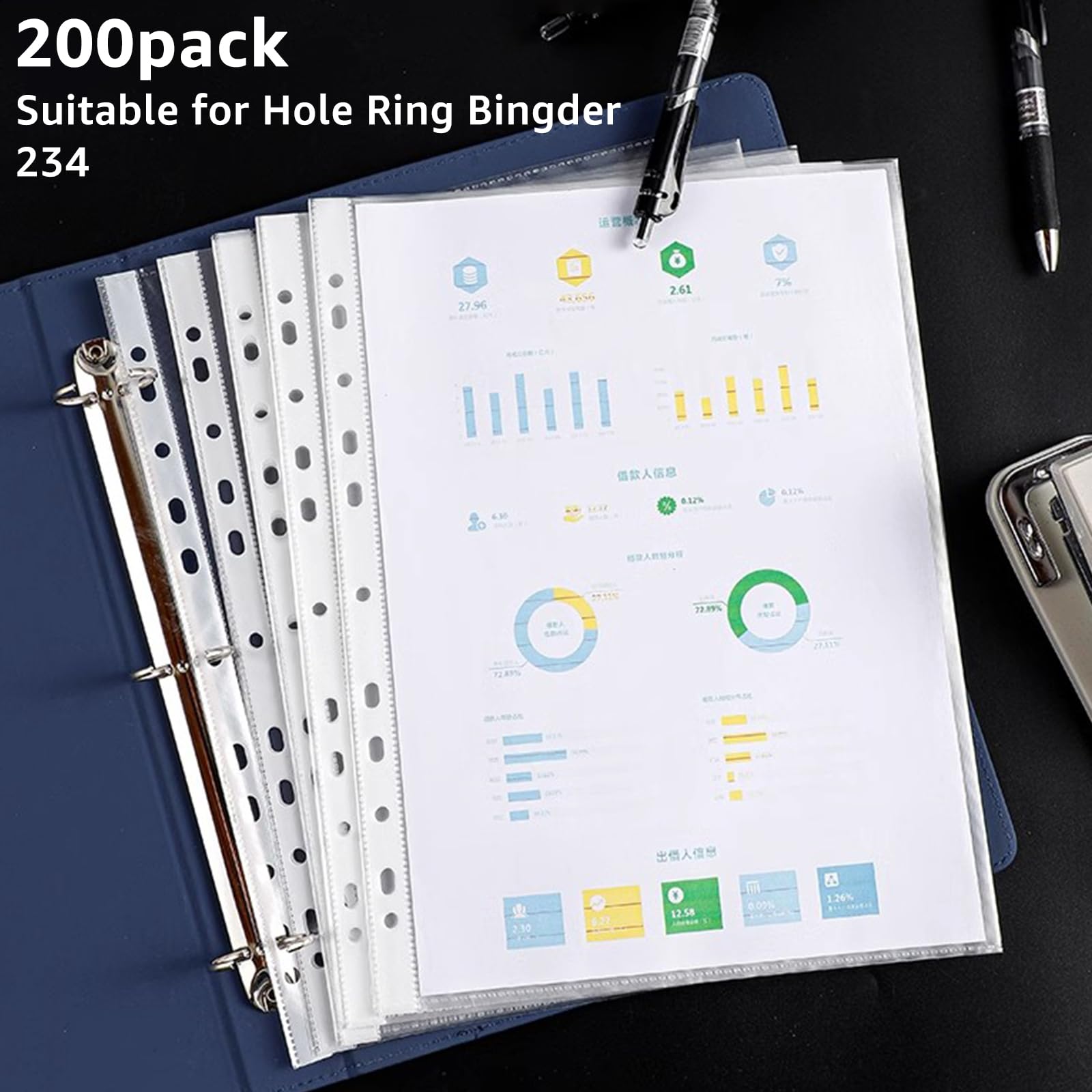 Buste Plastica Waytex 931307 - Buste Trasparenti Con Fori, Formato A4, 70 Micron, Confezione Da Bustine Trasparenti