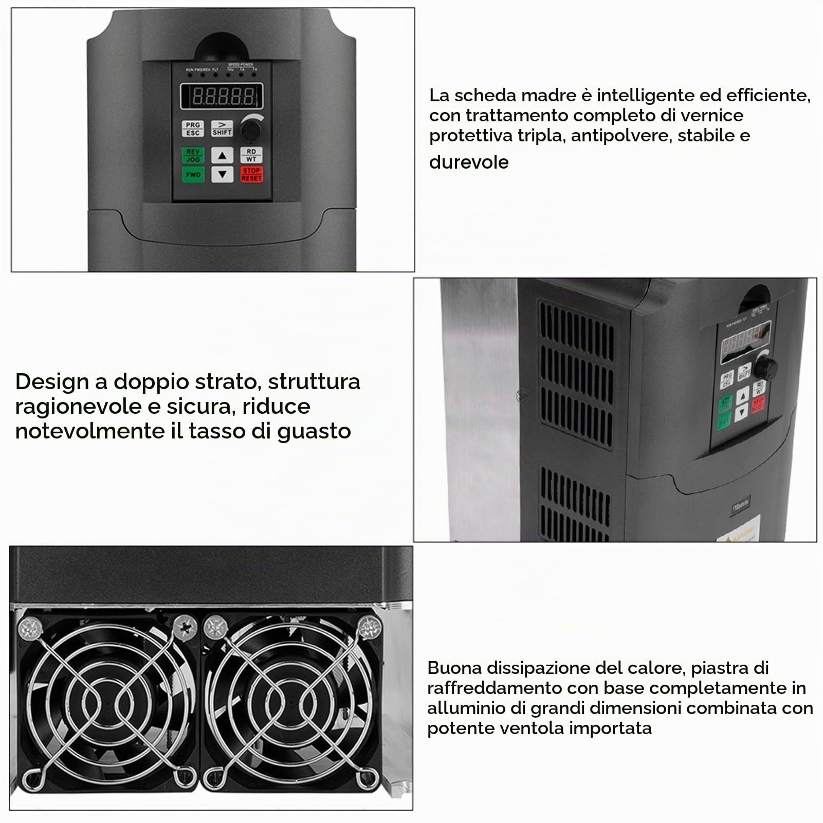 VFD CA 220V / 380V Inverter, Driver a Frequenza Variabile Monofase/Trifase 7,5 KW CA 220V Convertitore di frequenza variabile Inverter