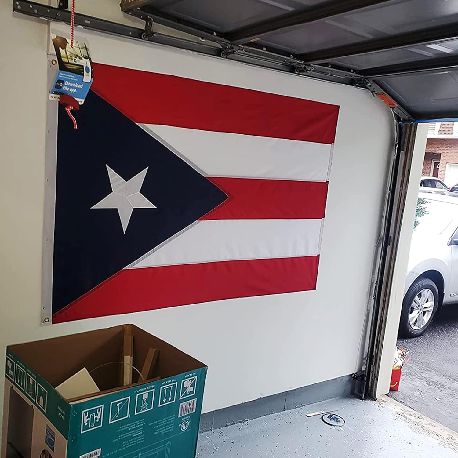 SYII Puerto Rico Flag 4x6 FT, Embroidered Star and Double Stitched Sewn Stripes with 2 Brass Grommets, Durable Polyester Puerto Rican Flags Outdoor Banner