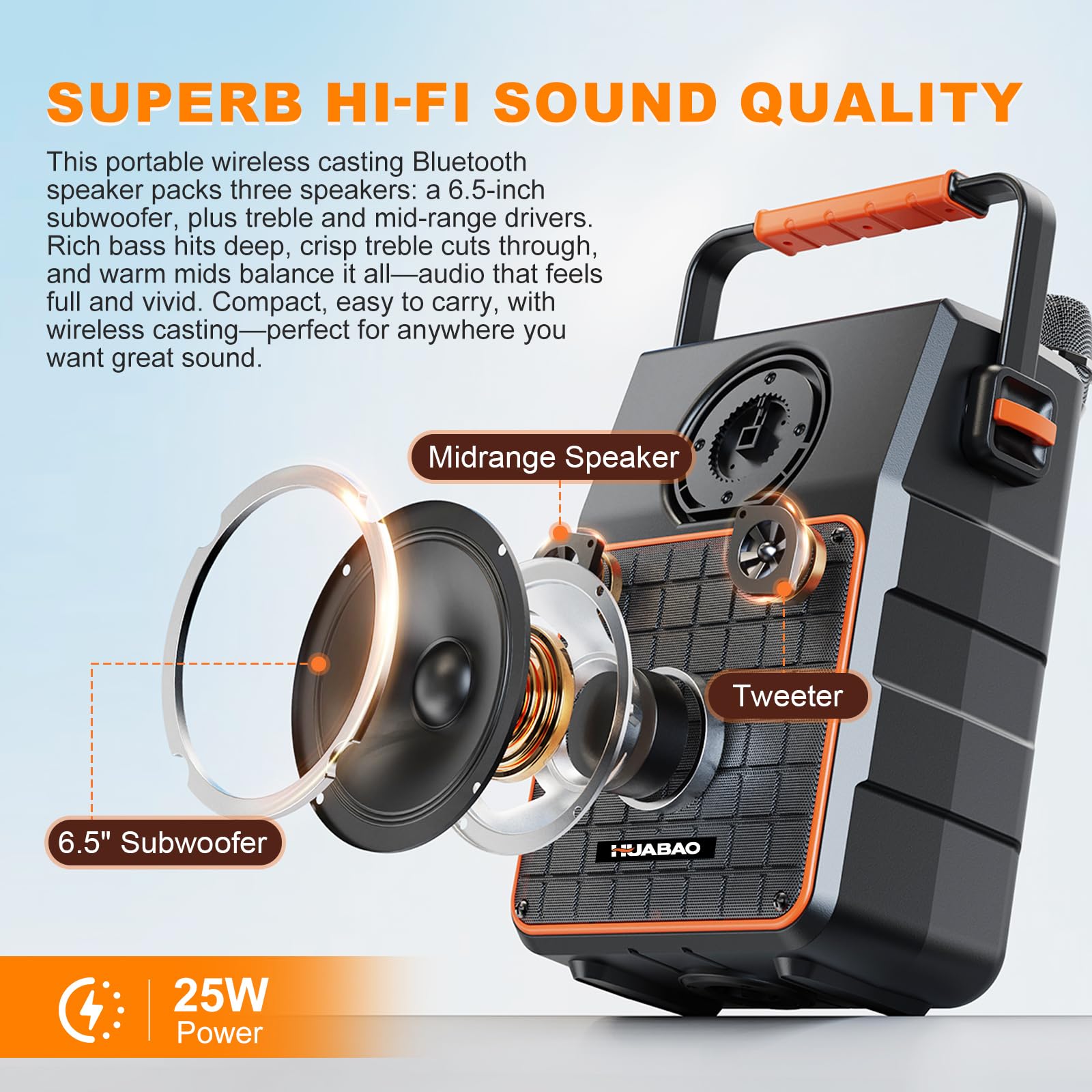 Altoparlante Bluetooth portatile per karaoke con schermo HD da 14,1 pollici, mirroring dello schermo wireless per iOS e Android, 2 microfoni wireless, AUX/USB/scheda TF, visualizzazione dei testi