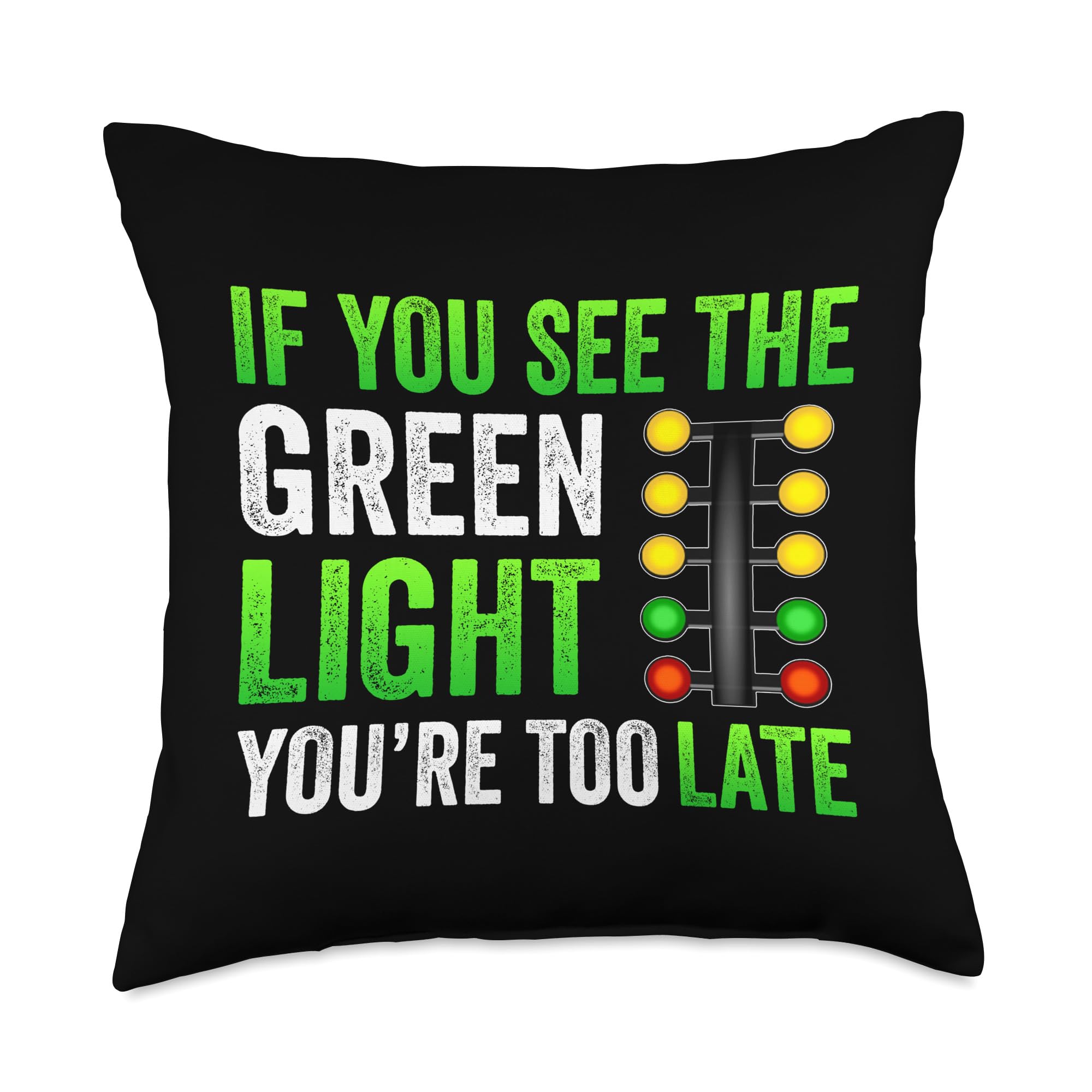 Funny Drag Racing Throw Pillow