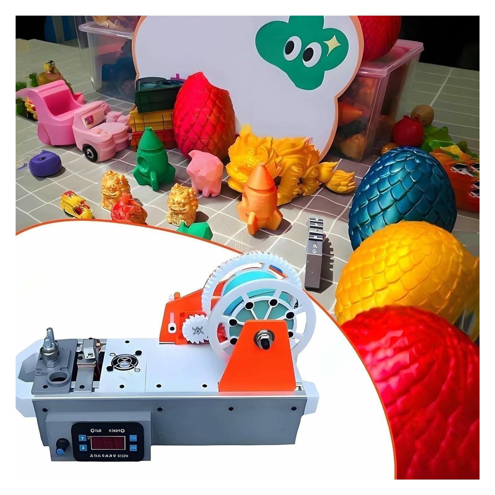 Macchina for la creazione di filamenti da tavolo 3D for creatori di fai da te - Filamenti for stampante 3D da bottiglie di plastica riciclate con controllo digitale della temperatura(B)