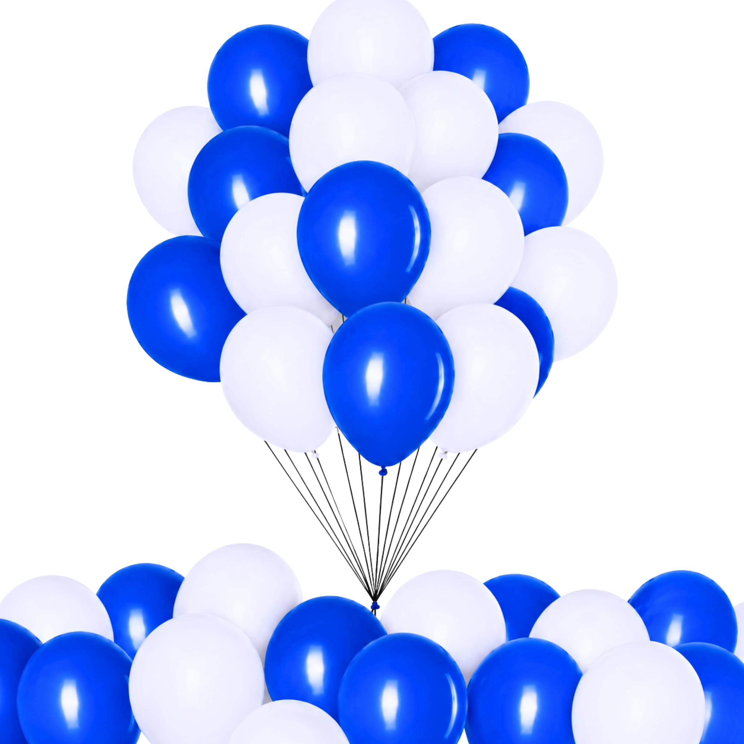 50Pcs Blue and White Scotland Theme Balloons 12 Inch for FIFA 2026 World Cup and Burns Night – Latex Football Party Decorations for Fan Celebrations and Street Parties