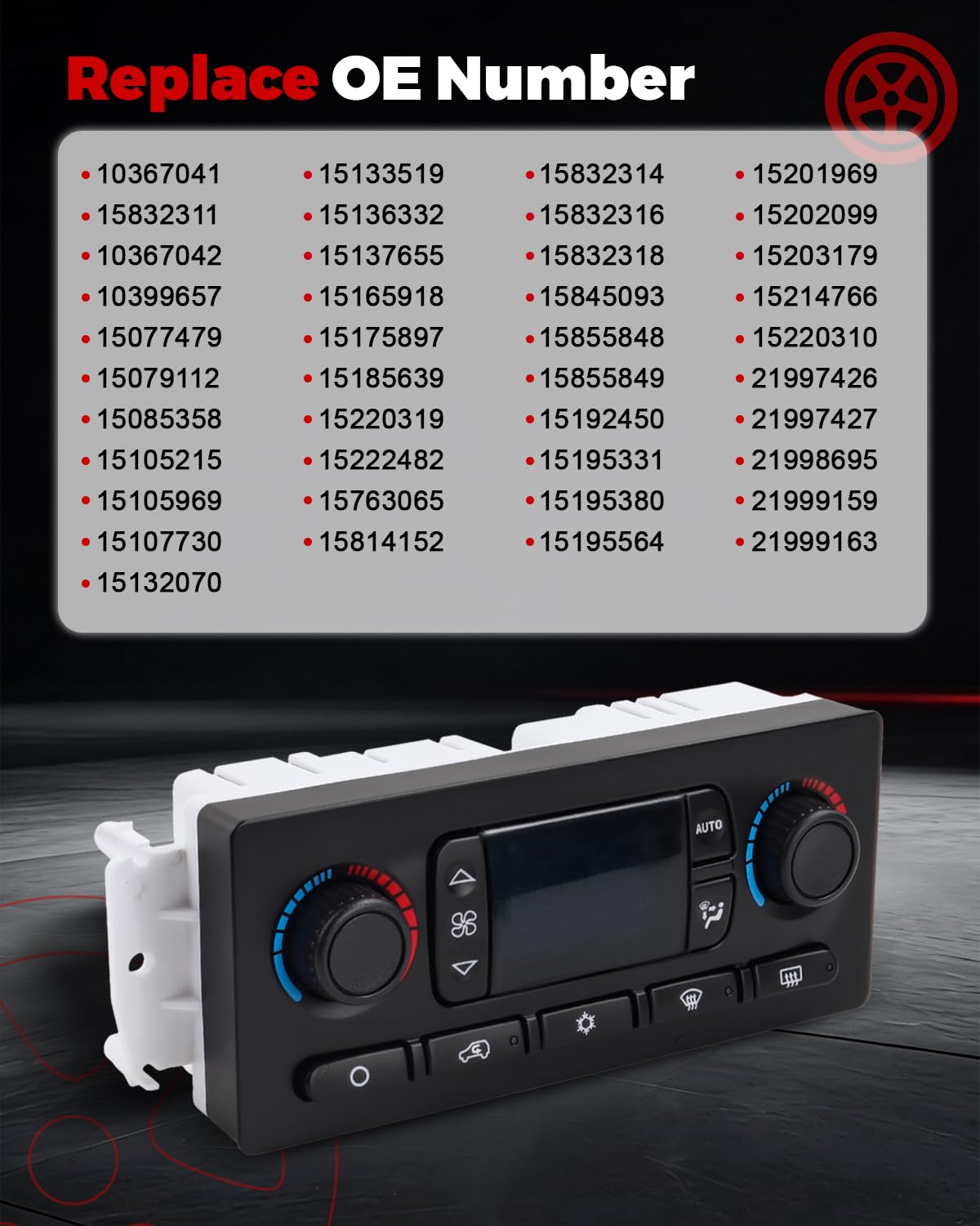 599-211XD Front A/C Heater Climate Control Module Panel Compatible with Silverado Sierra Tahoe Suburban Yukon Escalade Avalanche Replace 15832311 10367041