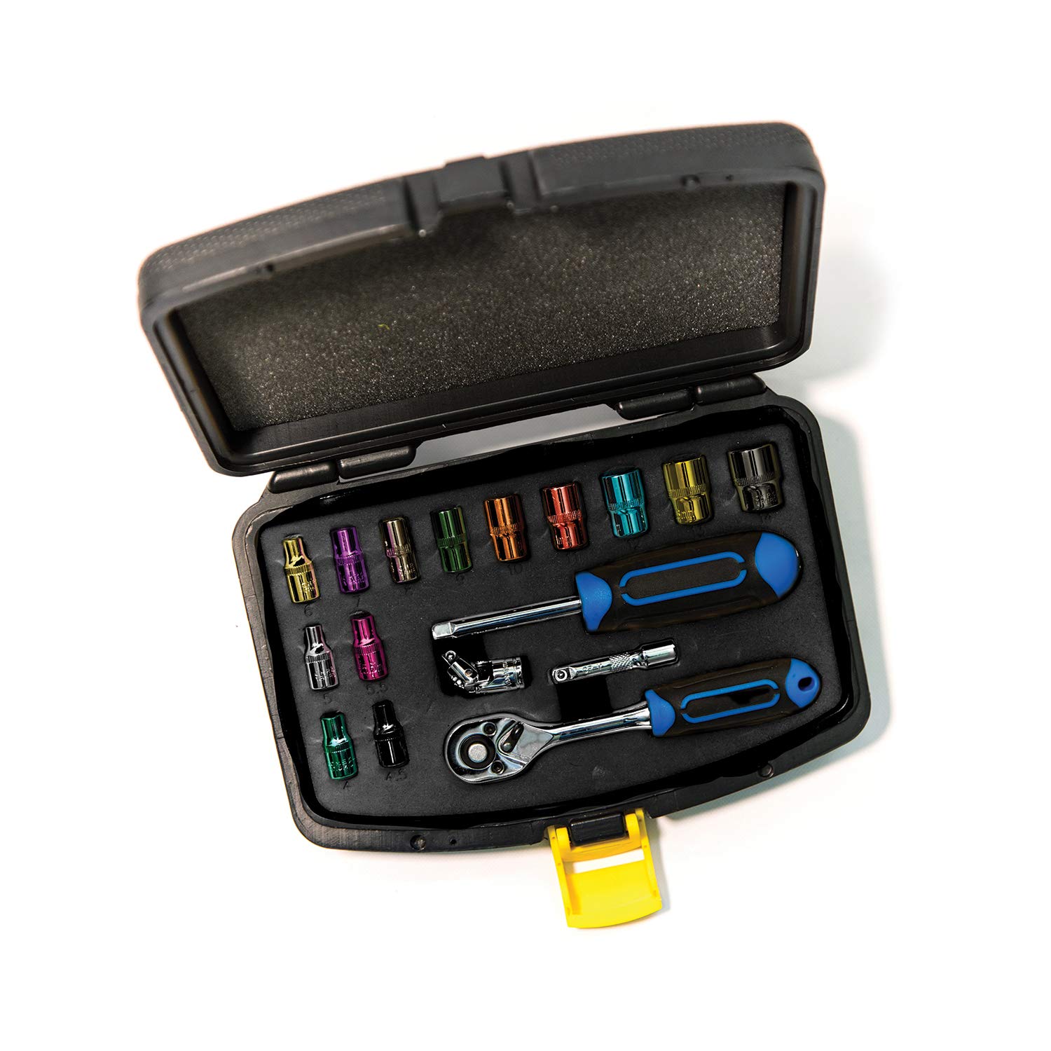 CK Tools T4658 Socket Set, 1/4", colour coded, 17-pcs