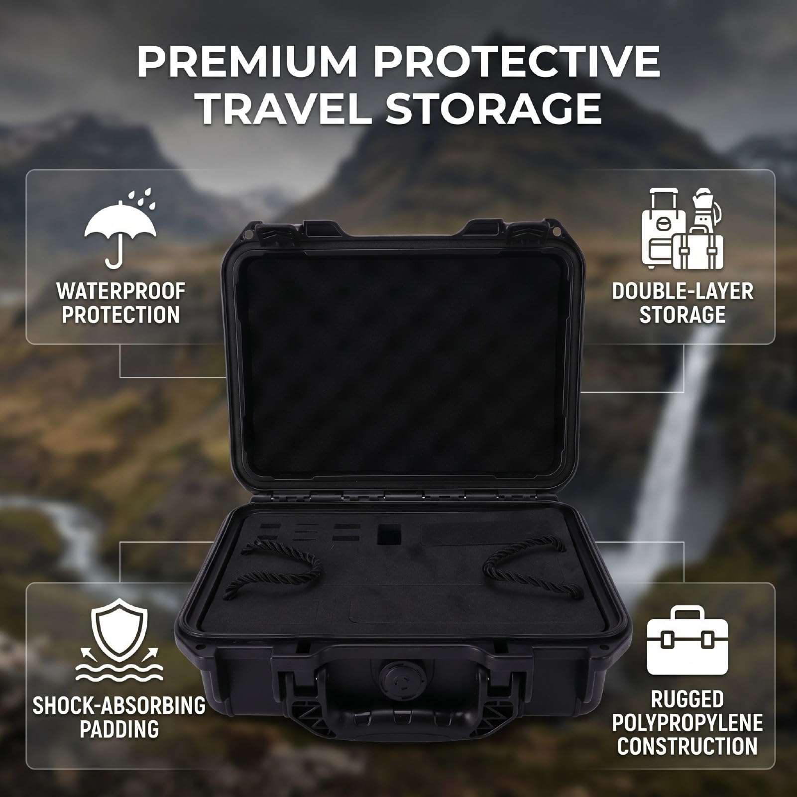 GOWENIC Custodia Rigida Impermeabile per Fotocamera | Custodia Protettiva per Scatola da Viaggio Portatile Antiurto a Doppio Strato OM 4