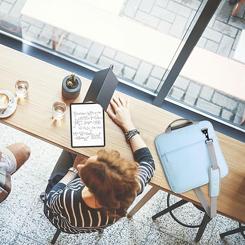 Miniatura 7 de MoKo Carpeta con cremallera, carpeta de 3 anillos de 3 pulgadas con cremallera, capacidad de 700 hojas con correa para el hombro y asa, organizador