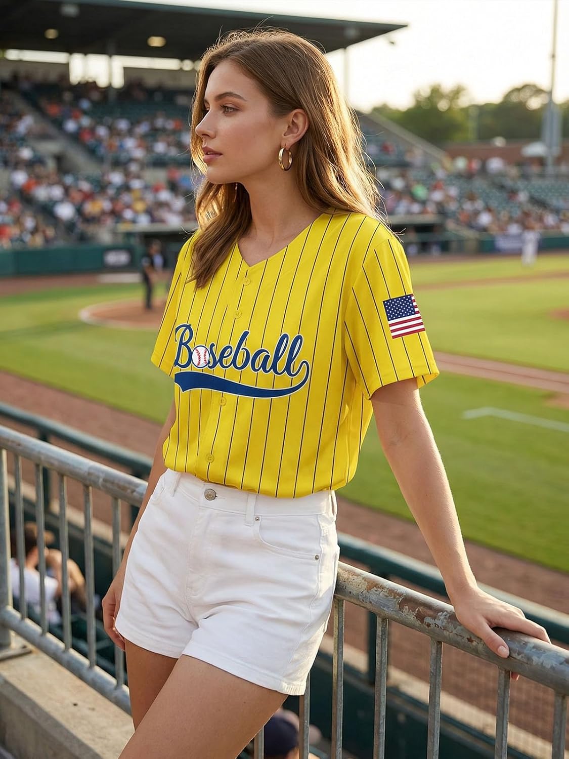Baseball Shirts for Women Baseball Season Shirt Game Day Player Tshirt Sport Team Button up Short Sleeve Tops
