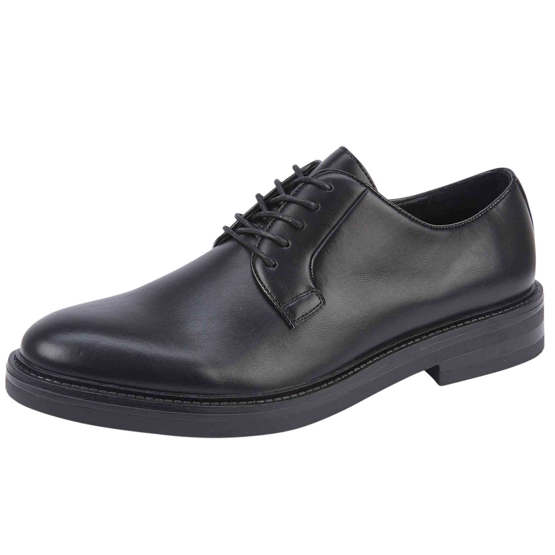A2Z Scarpe derby da uomo con suola grossa, eleganti, formali, con lacci, classiche in finta pelle nera, per ufficio, lavoro, università, con comoda soletta imbottita, taglie da 40 a 46