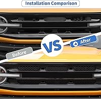 Vista 3 de JeCar Insertos de rejilla delantera, marco de rejilla de malla, accesorios exteriores compatibles con Ford Bronco 2021-2023, negro mate