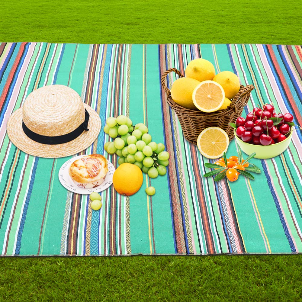 Eccbox Mexikanische Serape-Tischdecke - 213 X 150 Cm, Baumwolle, Mit Fransen, Bunte Farben, Für Fiesta & Deko