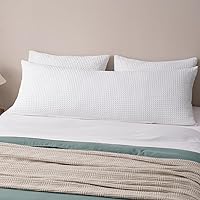 Vista 17 de PHF Fundas de almohada ultra suaves con tejido de gofre, tamaño King, sin inserto, paquete de 2 fundas de almohada de 20" x 36", fundas de almohada