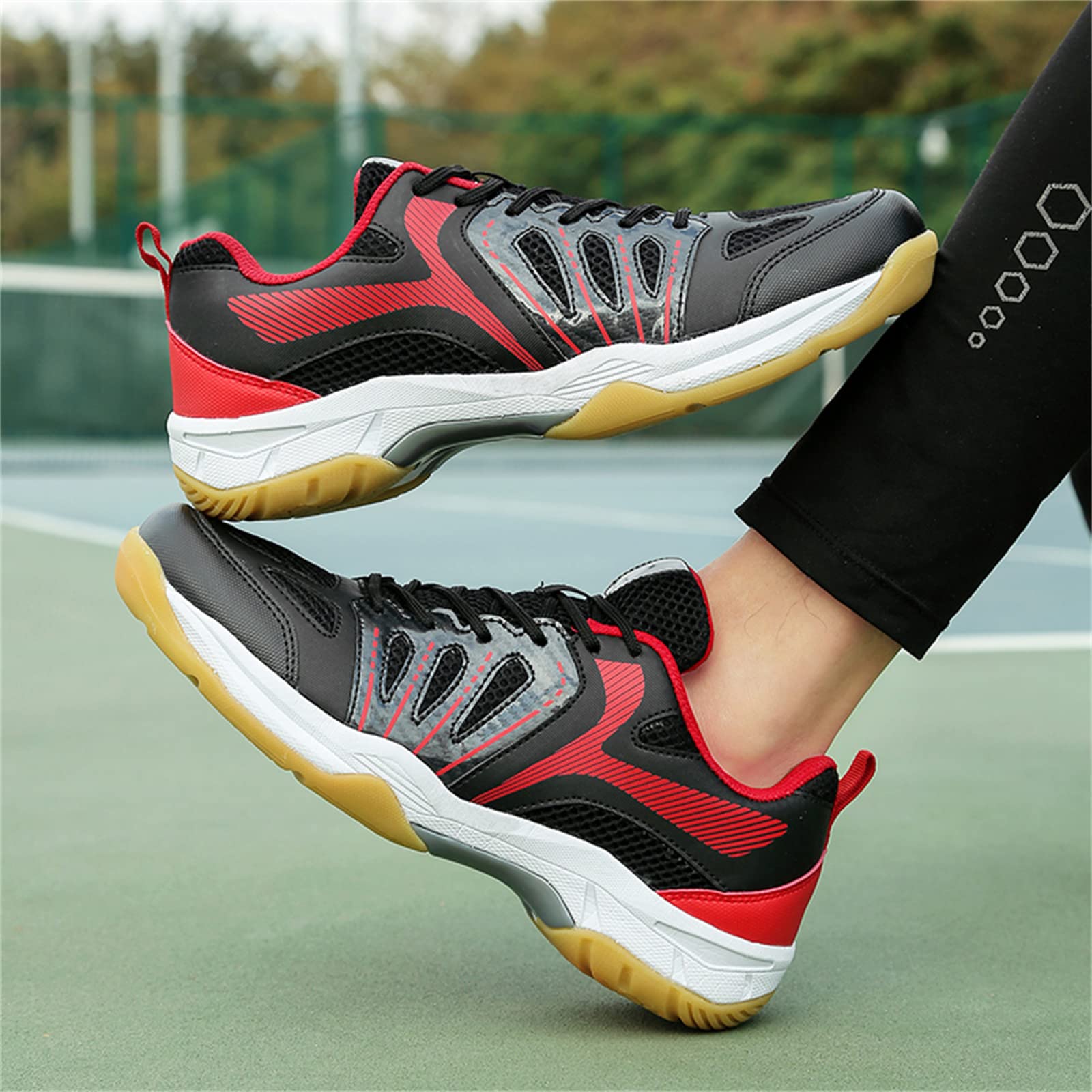 JiuQing Buty do badmintona Męskie damskie lekkie trampki do tenisa Pickleball oddychające tłumiące buty do chodzenia
