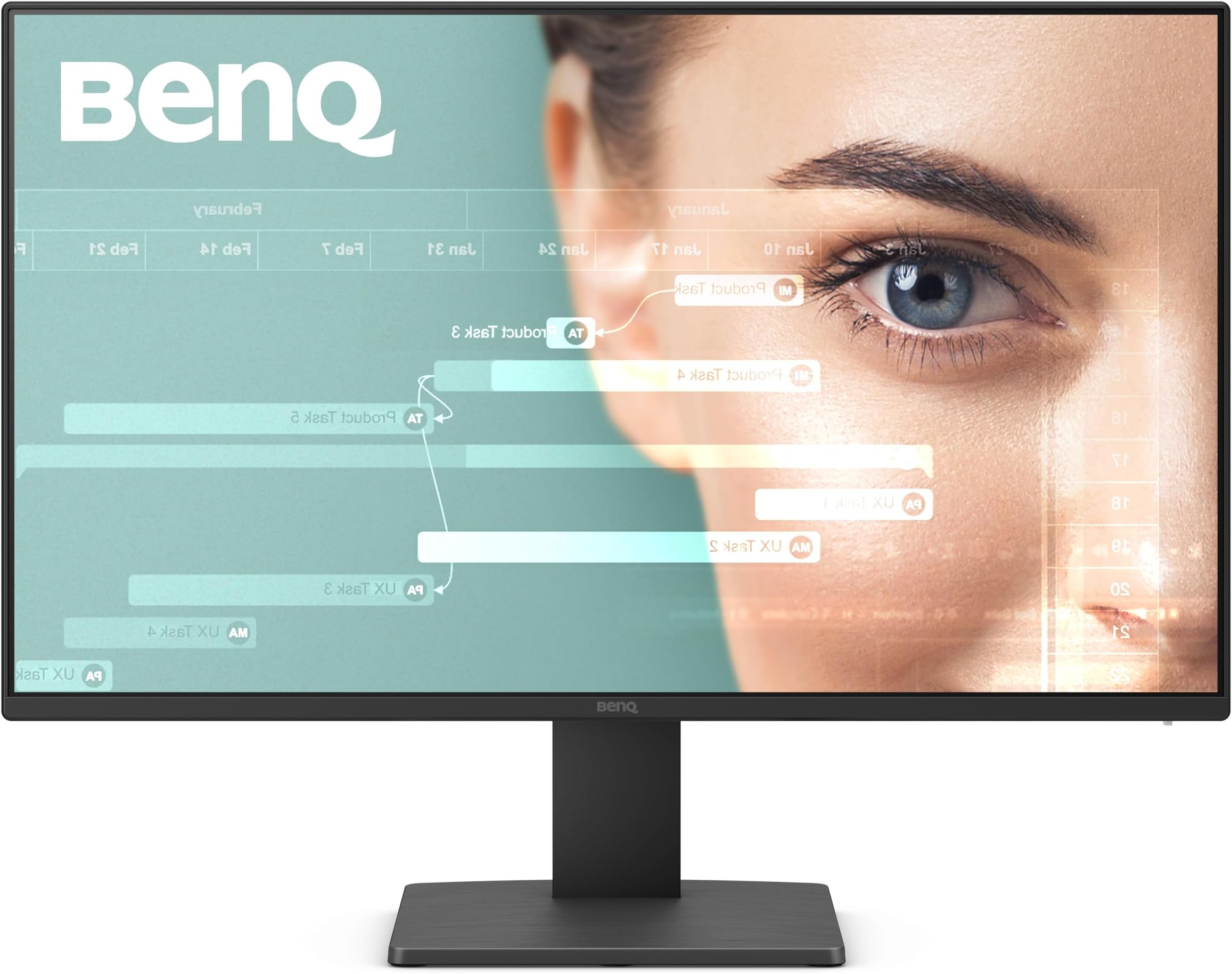 GW2491 23.8” 1080p FHD 100Hz IPS Eye-Care Monitor, HDMI, DisplayPort, 1080x1920, Ultra Slim Bezel, TUV-Certified, Flicker-Free, Low Blue Light Plus, Eye-CareU
