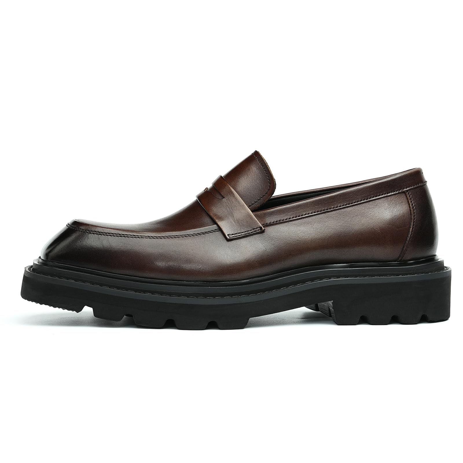Mocassini Comodi con Suola Spessa da Uomo Scarpe Formali in Pelle Slip On Affari