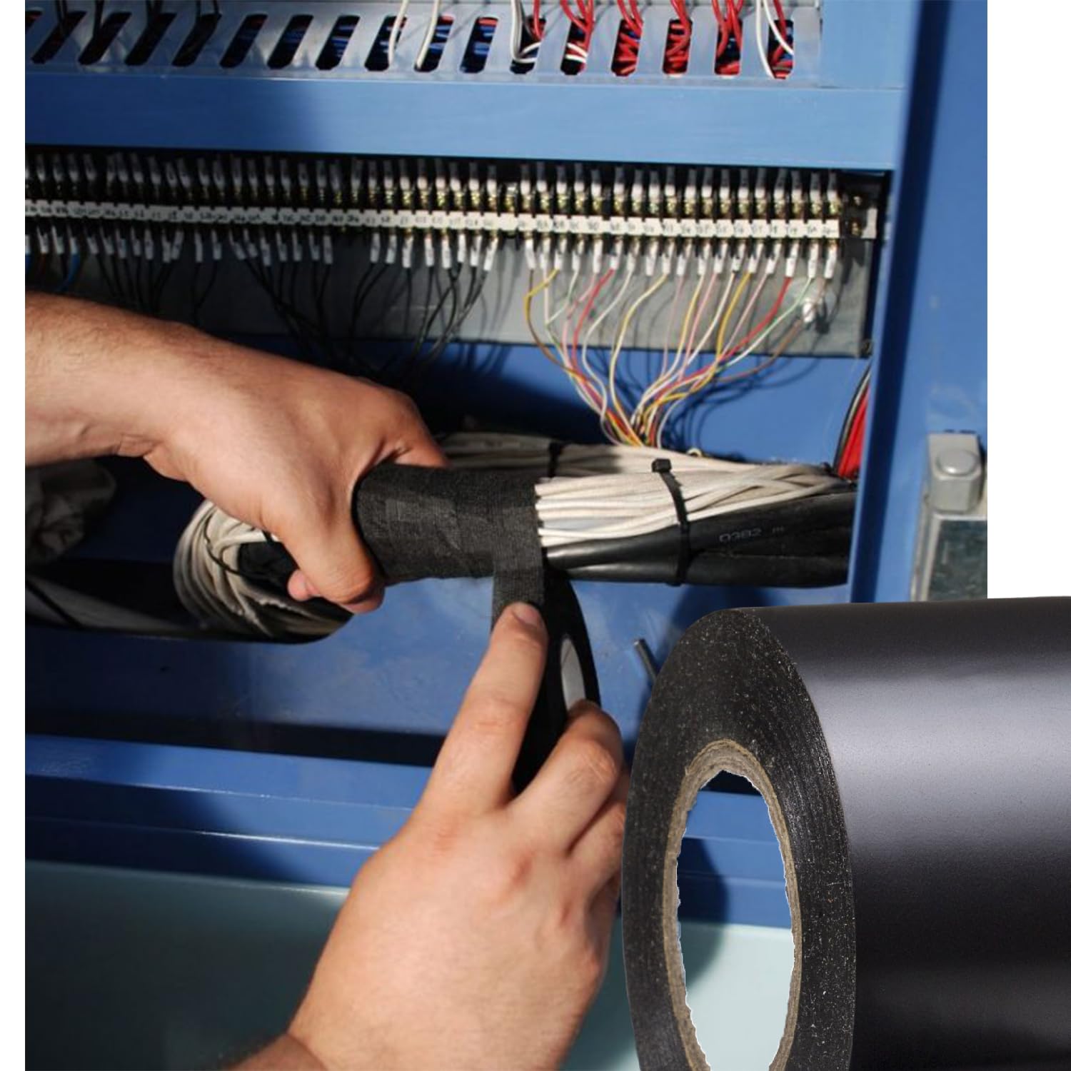 Badem10 Elektrikçi Bandı Siyah İzole Elektirik Kablo Bant Bandı Pvc 0.13 mm Kalınlık 50 mm Geniş 25 Metre