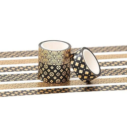 Miniatura 10 de YUBBAEX Gold Veins Washi Tape - Juego de cinta adhesiva decorativa para artes, manualidades, suministros de diario, planificadores, álbumes de