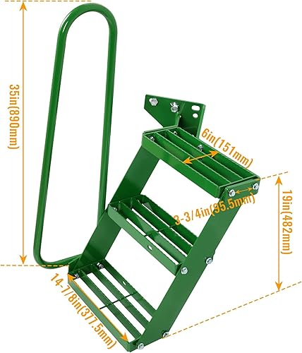 Miniatura 7 de HECASA Left Hand Stair Step Kit Compatible with John Deere 4050 4240 4430 4630 4440 4230 4555 4650 4850 4955 LH Handrail Powder Coated Durable Steel