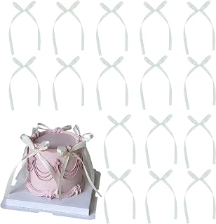 20 Pcs Bow Cupcake Toppers Bowknot White Cupcake Picks Bridal Baby Shower Cake Dessert Picks Decoration Baby Girl Birthday Wedding Party Decoration Supplies