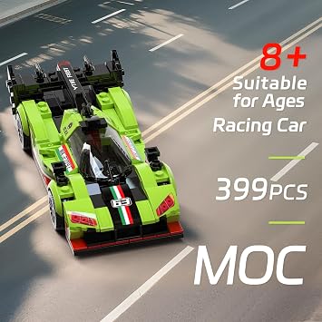 Mould King SC63 Racing Cars 27097 Building Sets, Speed Champions Model Collectible Kits with Display Case, MOC Race Car for Adults/Teens Age 14+ (399 PCS)
