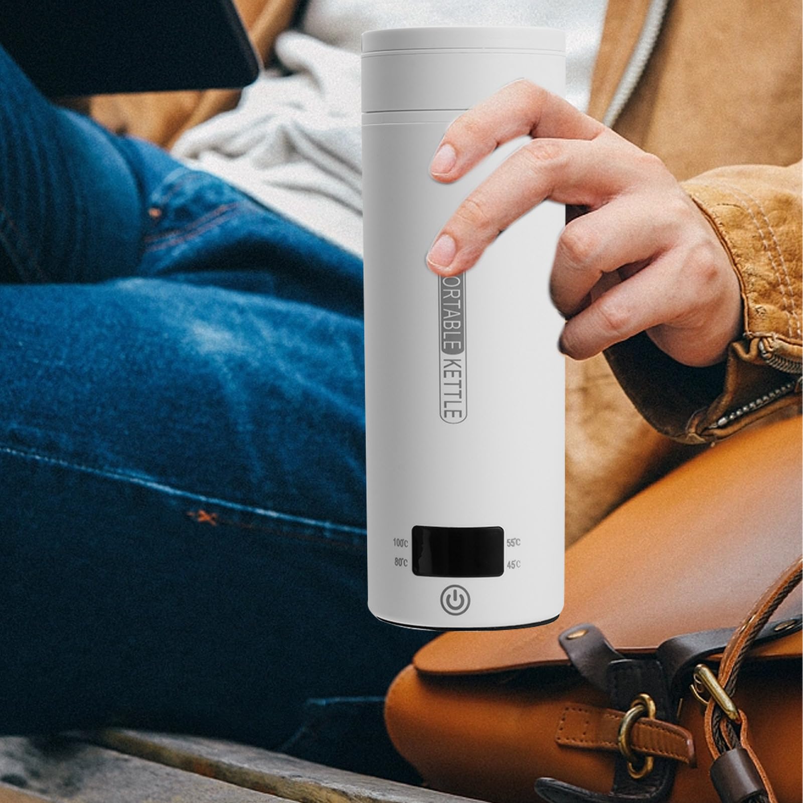 Taza De Viaje Calentador Inteligente Para Coche - Calentador Eléctrico | Universal 12 Voltios Con Pantalla Digital | Vaso De Café De Temperatura Ajustable, Calentador De Fórmula Para Bebé, Calentado