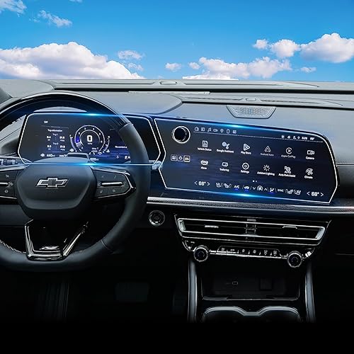 Vista 107 de 1 protector de pantalla de cristal templado brillante de 13.4 pulgadas para Silverado & Sierra 2500HD 3500HD 2022~2026 (sin botones en la pantalla)