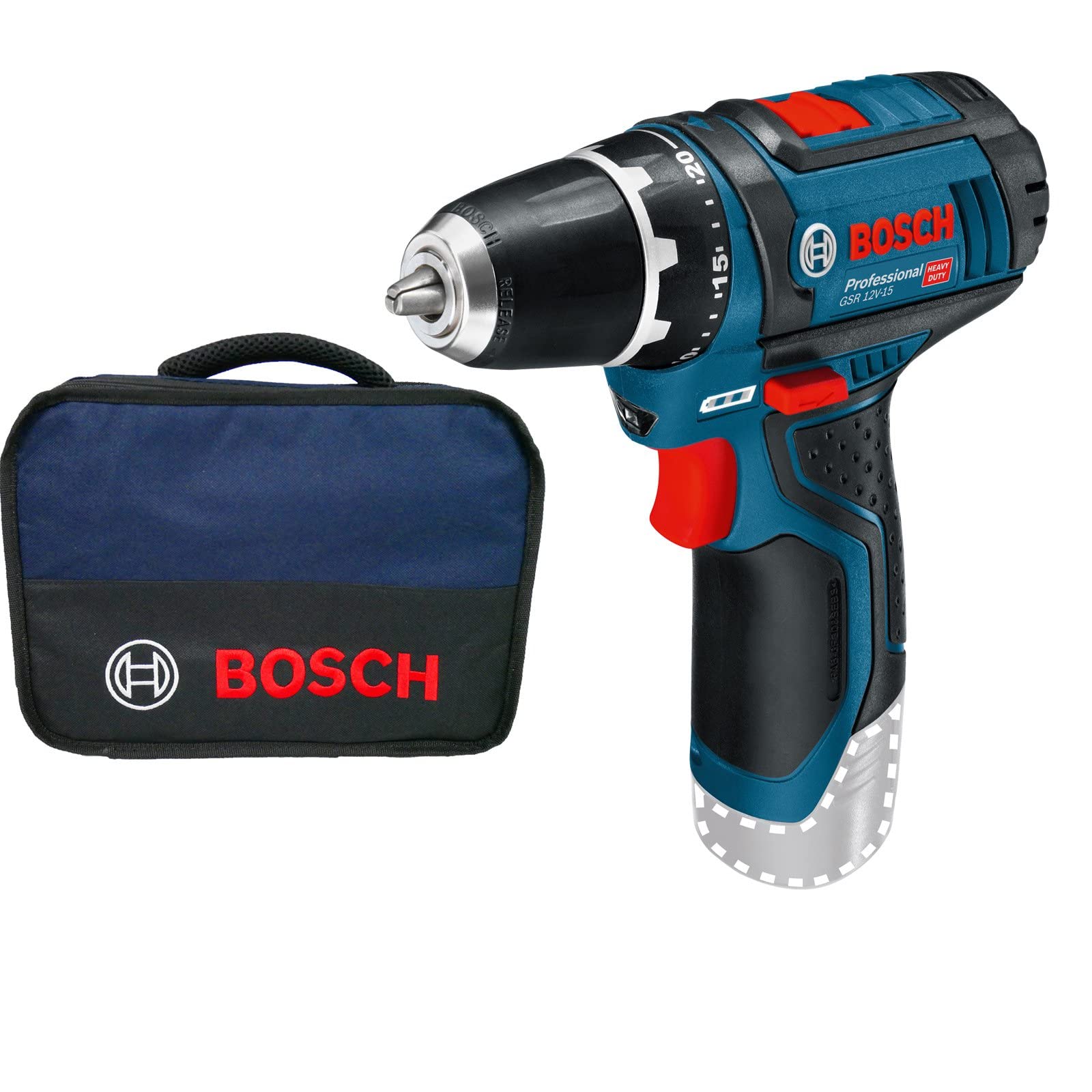 Bosch - Taladro atornillador a batería GSR 12V-15 Solo en estuche blando