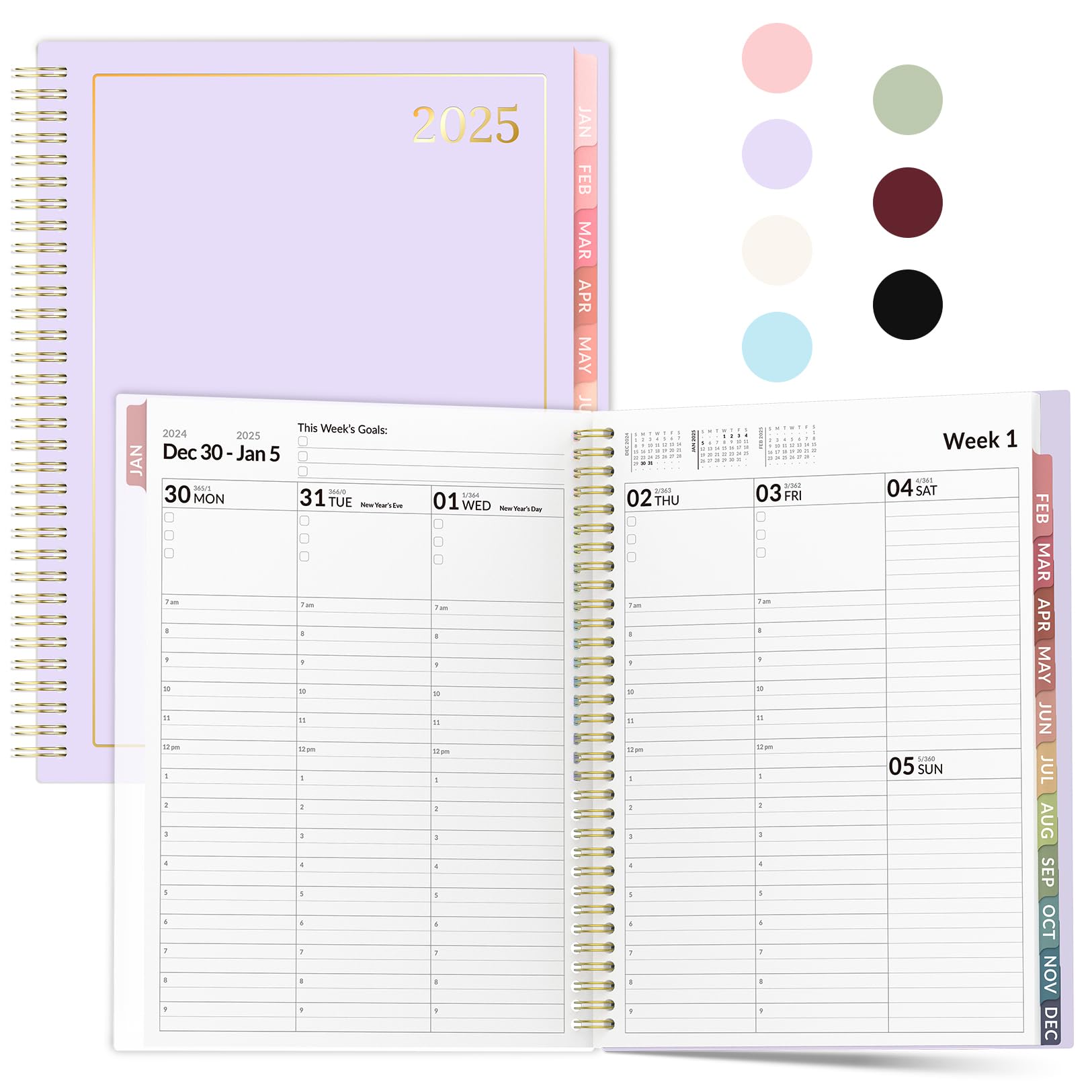Appointment Book 2026 Planner, Forvencer Daily Weekly & Monthly Calendar Planner (Jan 2026-Dec 2026), 8.5"x11", Hourly Agenda Book with 30 Minute Increments, Flexible Cover Planning with Inner Pocket, Organizer Notebook for Office School Supplies, A4, Purple