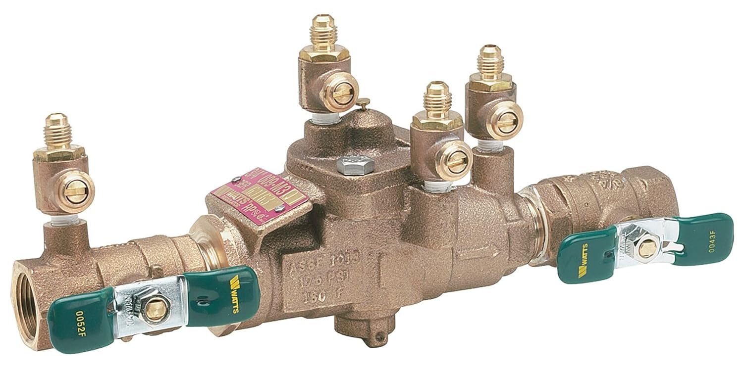 Watts Reduced Pressure Zone Backflow Preventer, 1/2 in, IPS, Brass
