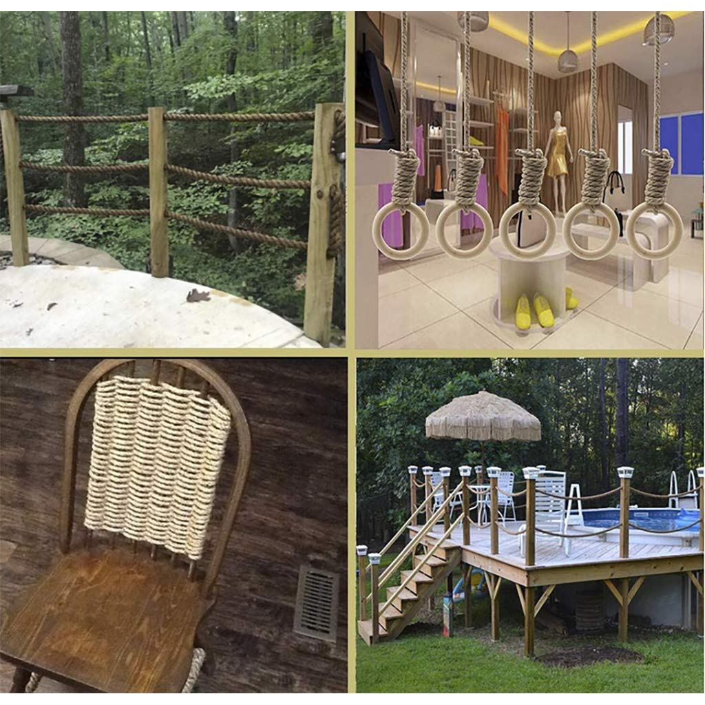 Cuerda de Cáñamo, Natural Cuerda de Yute Duradero Cuerda Gruesa Multiusos Cuerda para Manualidade para Artesanía, Embalaje, Jardinería y Reciclaje,14mm_50m