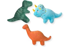 Fringe Studio Mini Plush Pet Toy Set with Squeaker, Having A Dinomite...
