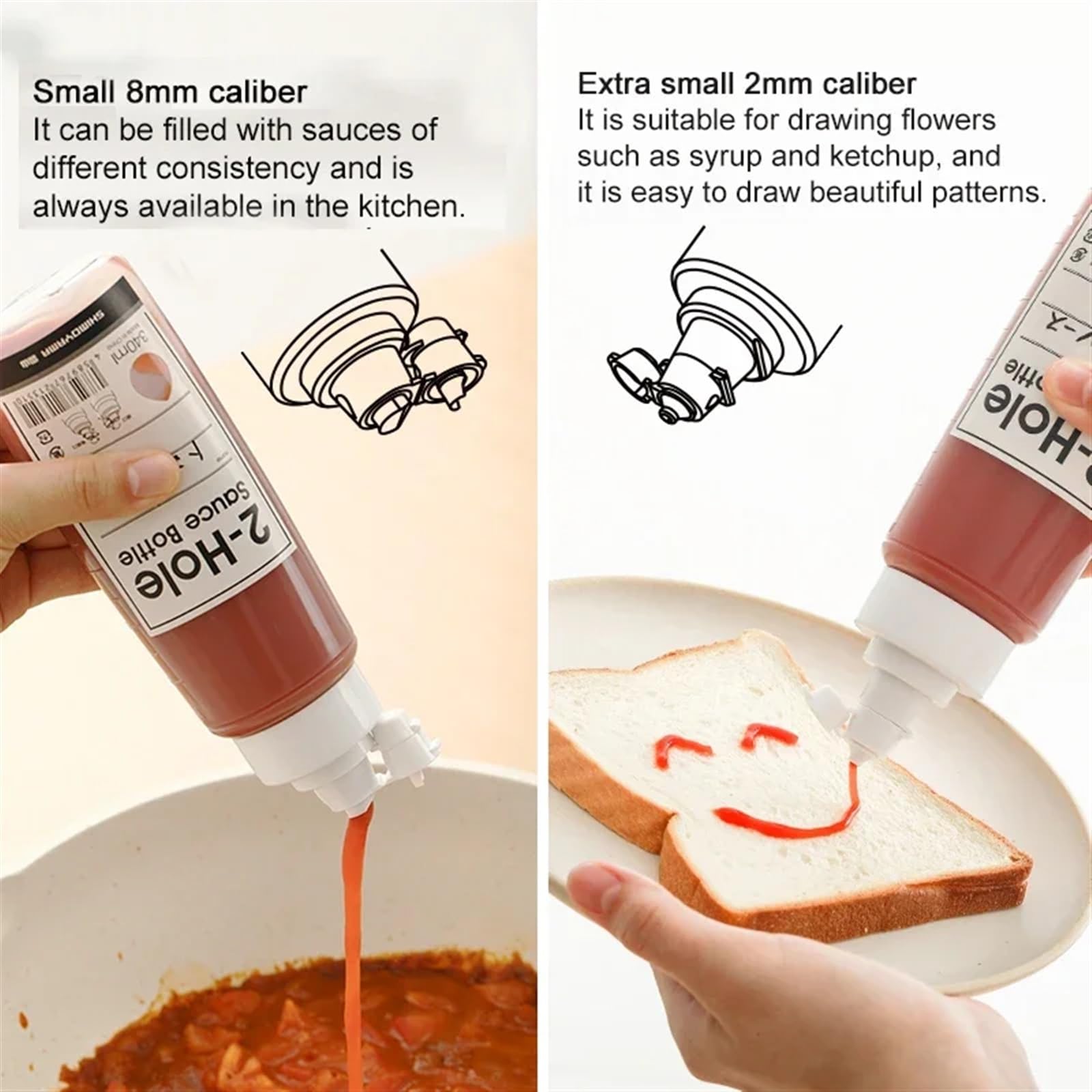 Bottiglia Squeeze Bottiglia di Salsa da 340 ml Bottiglie spremere for condimento for Ketchup Senape Salse piccanti Dispenser for Miele Ampolla for sugo Gadget Cucina(340ml 10pcs)
