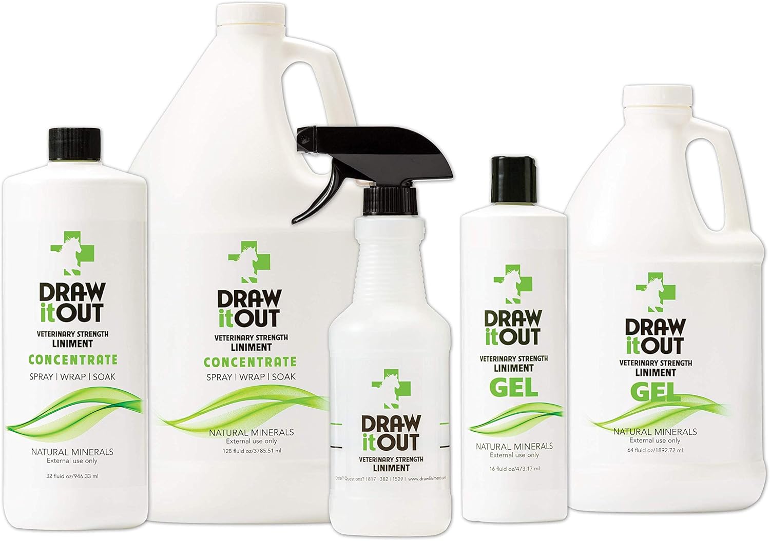 Draw It Out Liniment Gel - Veterinary Strength - Odorless and Colorless - Pain Relief Topical Analgesic Horse Cream for Joint and Muscle Pain - Natural Mineral