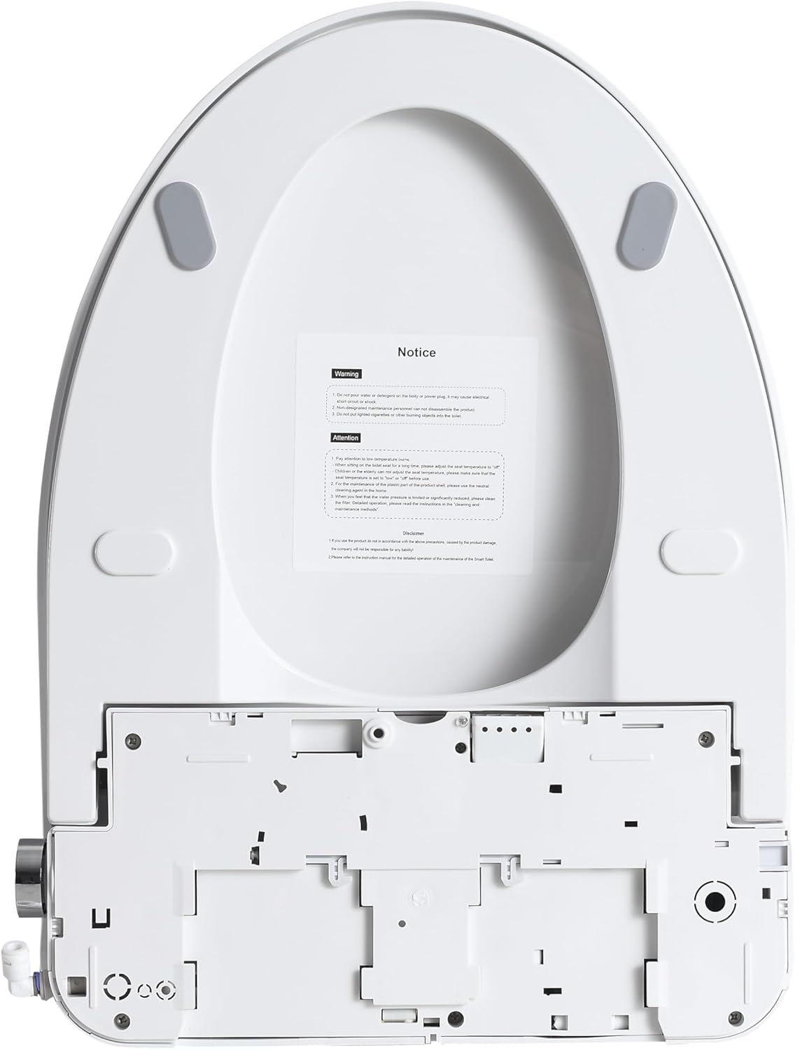 Smart Bidet Toilet Seat with Side Knob Control Heated Seat Adjustable Water Temperature & Pressure Automatic Nozzle Cleaning and Night Light