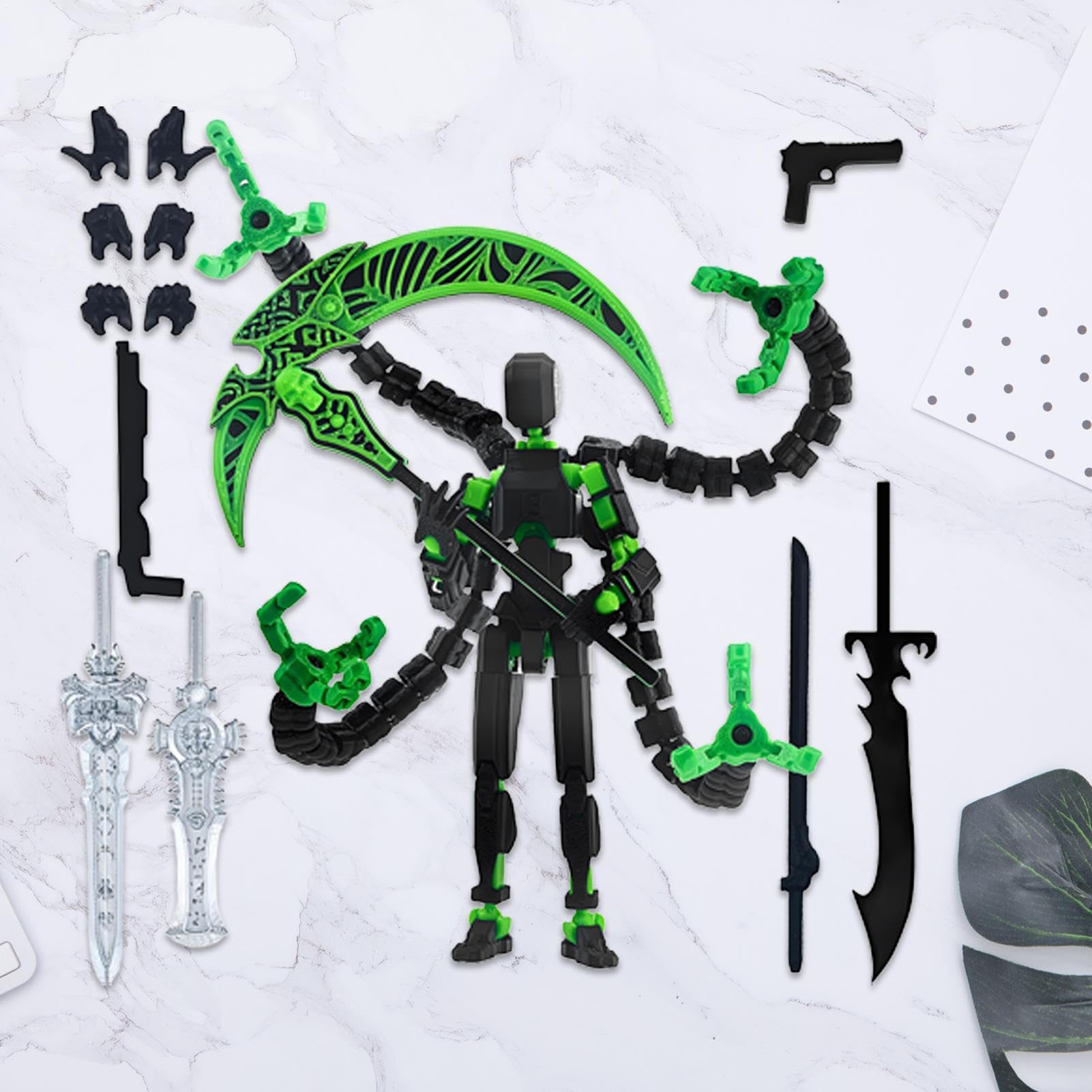 3D Printed Mannequin Toys, Action Figure Already Assembly, Multis-Jointed Movable Model With 3 Hand Types And 7 Tool Options