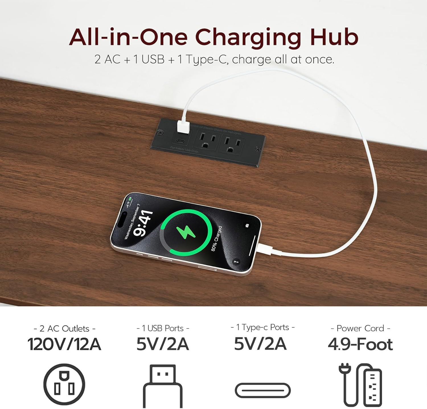 Farmhouse Floating TV Stand with Power Outlet, Wall Mounted Entertainment Center with Doors, Media Console Cabinet with Storage, for Living Room, Bedroom, White and Walnut TVBZ401E01 - Image 4