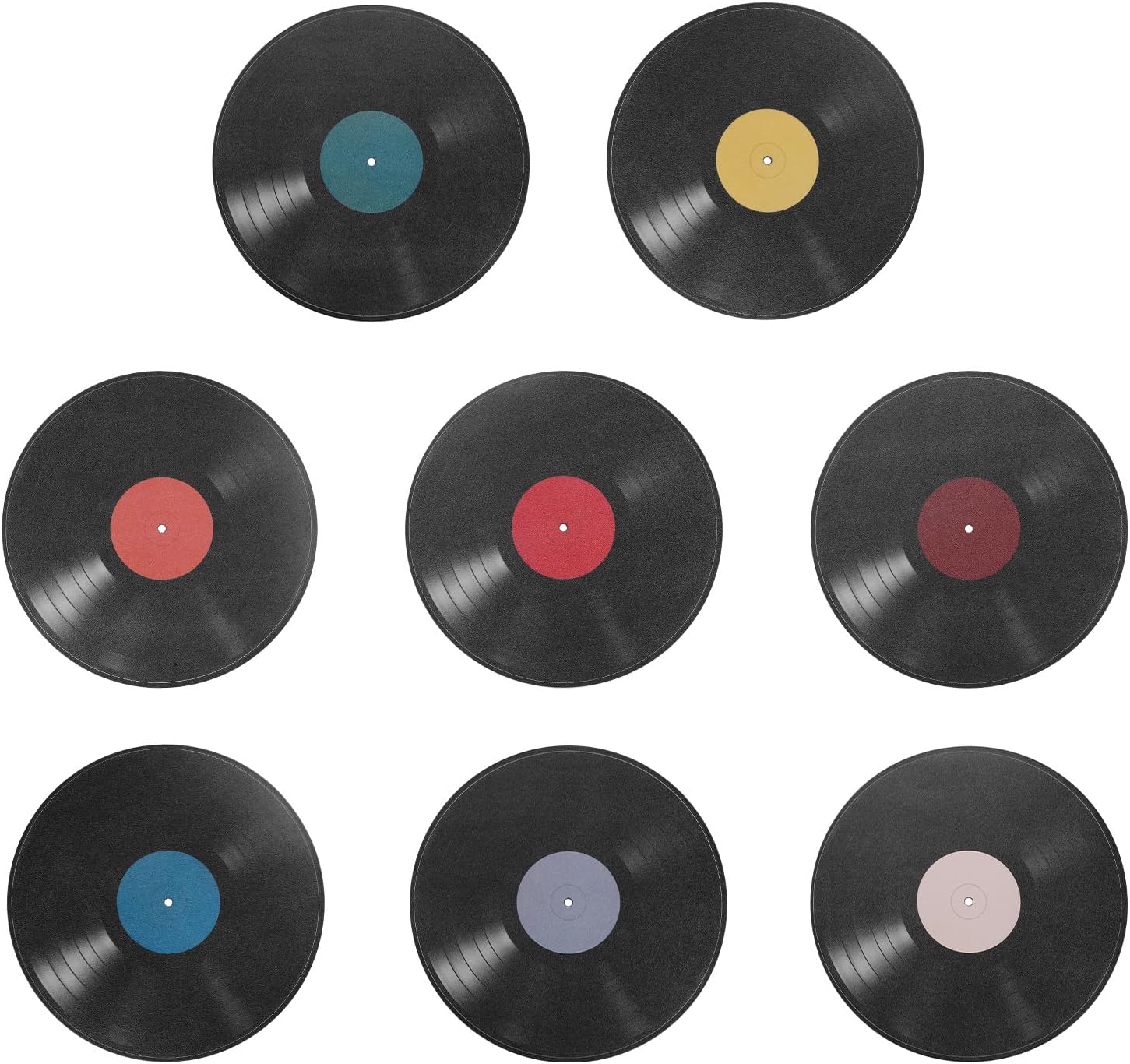 PATIKIL Vinyl Records Wall Stickers, 9.6 Inch 1Set CD Vinyl Record Peel and Stick Decal for Wall Aesthetic Decor, Decorative Ornaments for Music Room Rock Party DIY Decoration, 8 Colors