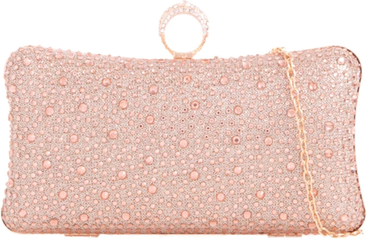 Girly HandBags Womens Rhinestones Compact Clutch Bag