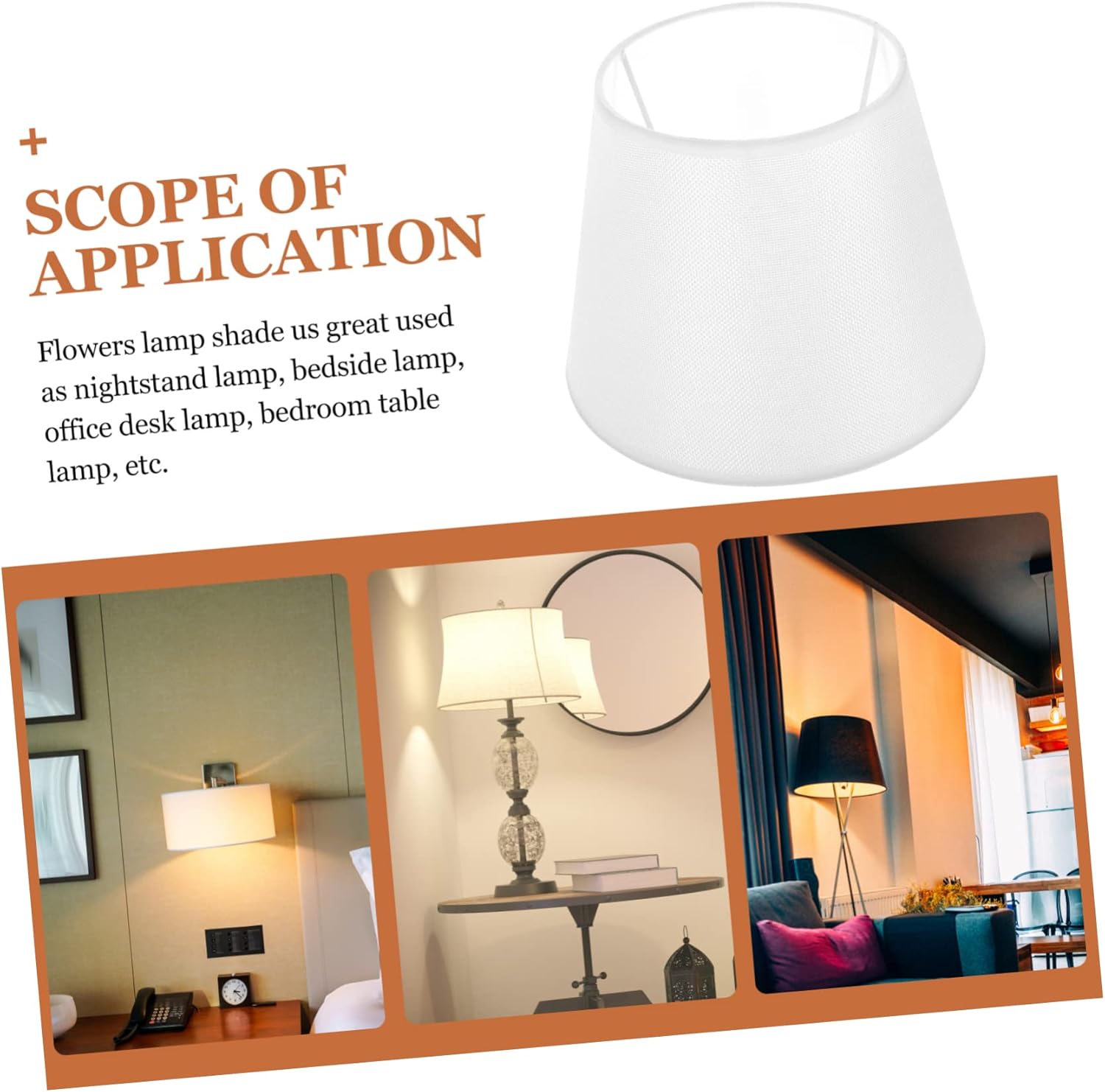 Fabric Lamp Shades for Table and Bedside Lamps Ivory White Replacement Cover Easy Install Dust Accessory for Home Hotel Use