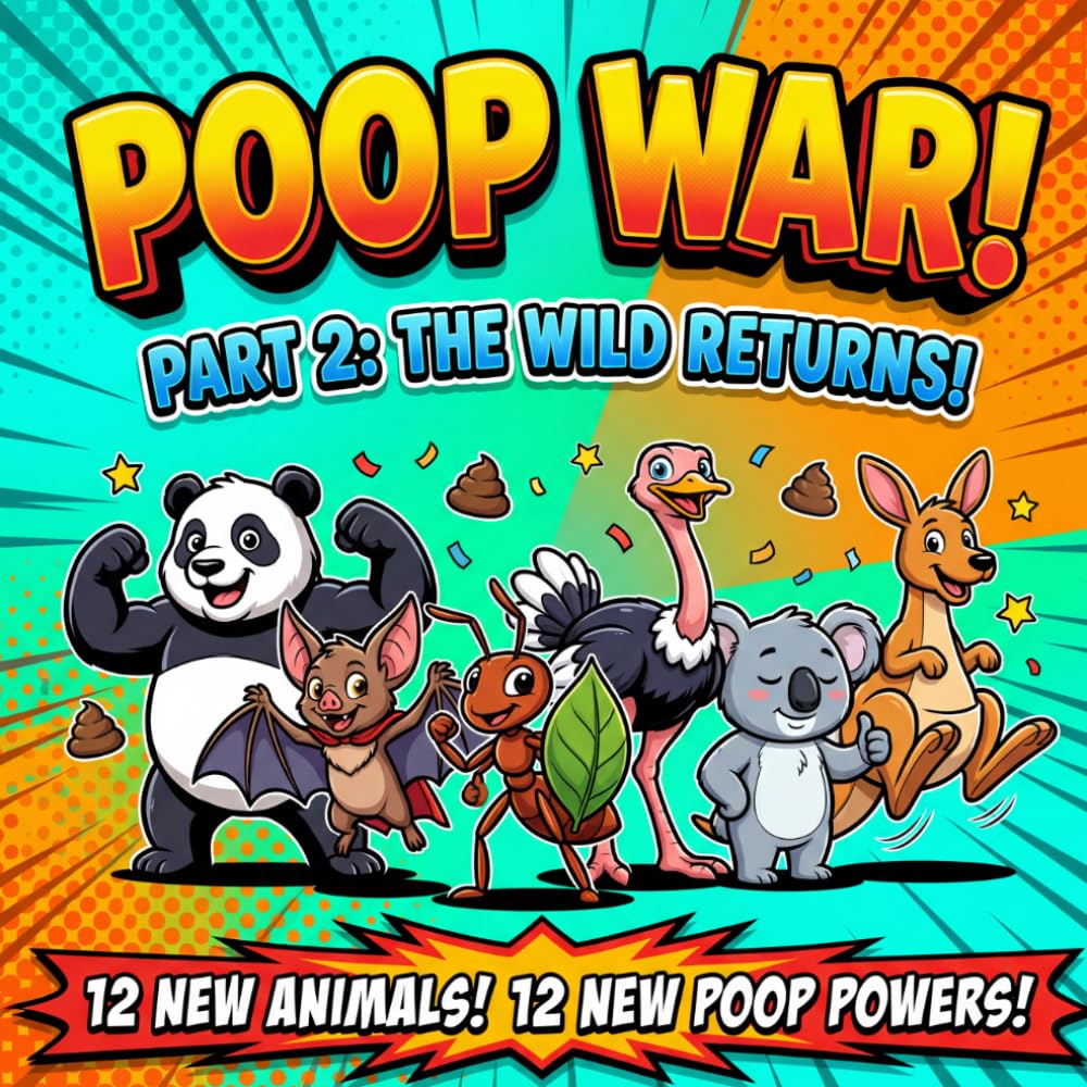 Poop War!: Part 2: The Wild Returns! 12 New Animal Trading Cards, Gross Facts & Battle Game for Kids Ages 4-12