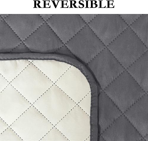 Miniatura 6 de PUIOKA Cubierta de sofá de rejilla de diamante de moda cubierta protectora para muebles Funda de sofá antideslizante con banda elástica