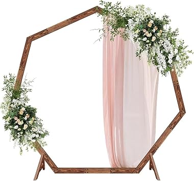 Wedding Arch Balloon Arch Stand Wedding Arch Backdrop Stand 7.2ft Wooden Wedding Arch Stand Pentagon Wooden Arch Easy to Assemble and Disassemble Arch Stand Background Wedding Birthday Party Photo