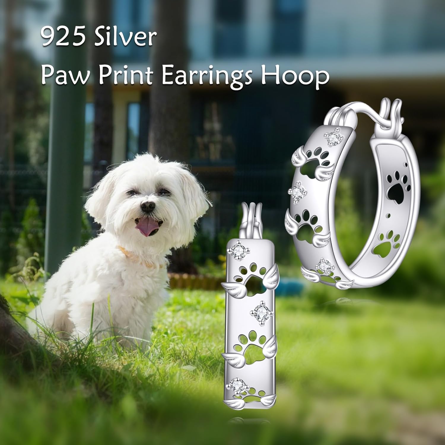 Hoop Earrings 925 Sterling Silver Rainbow LGBT Pride/Paw Print Hoop Earrings Dog Cat Puppy LGBTQ Pride Jewelry Gifts for Women Men - Image 5