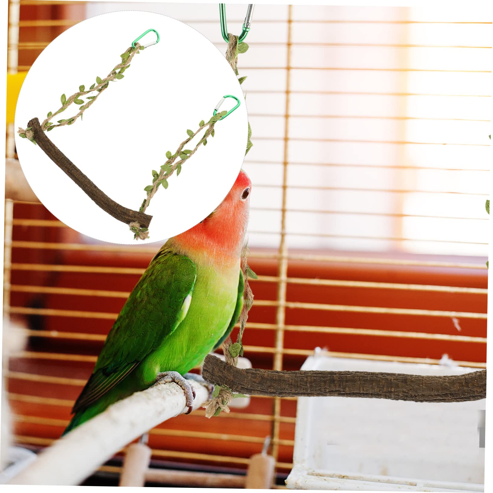 Angoily 5stücke Parakeet Schaukel Aus Holz Natürlicher Vogelspielzeug Für Wellensittiche Papageien Und Andere Vögel Robuste Und Sichere Hängeschaukel Für Käfige Fördert Bewegung