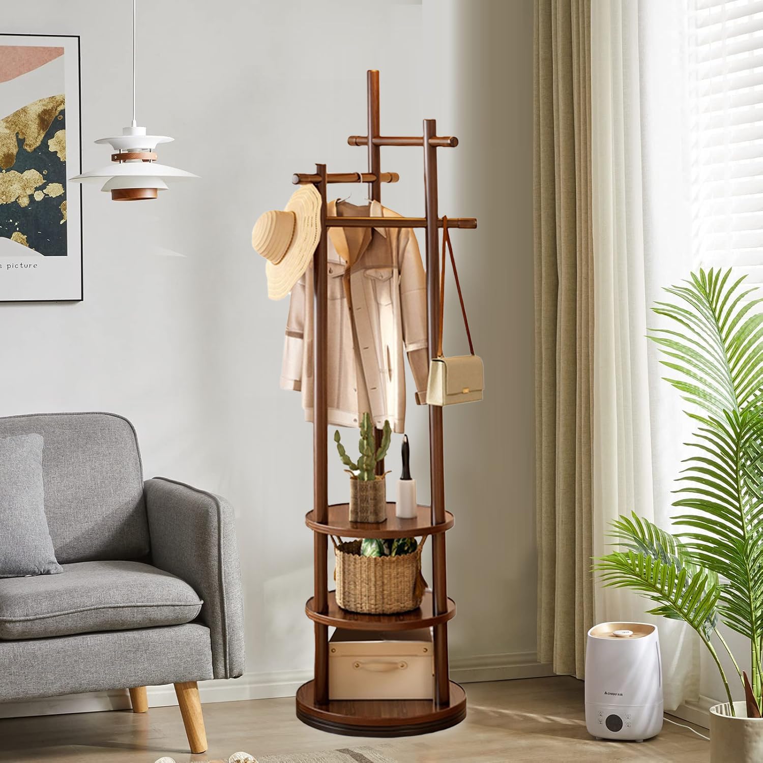 LEOPAX Modern Premium Bamboo Wooden Stand for Clothes with 3