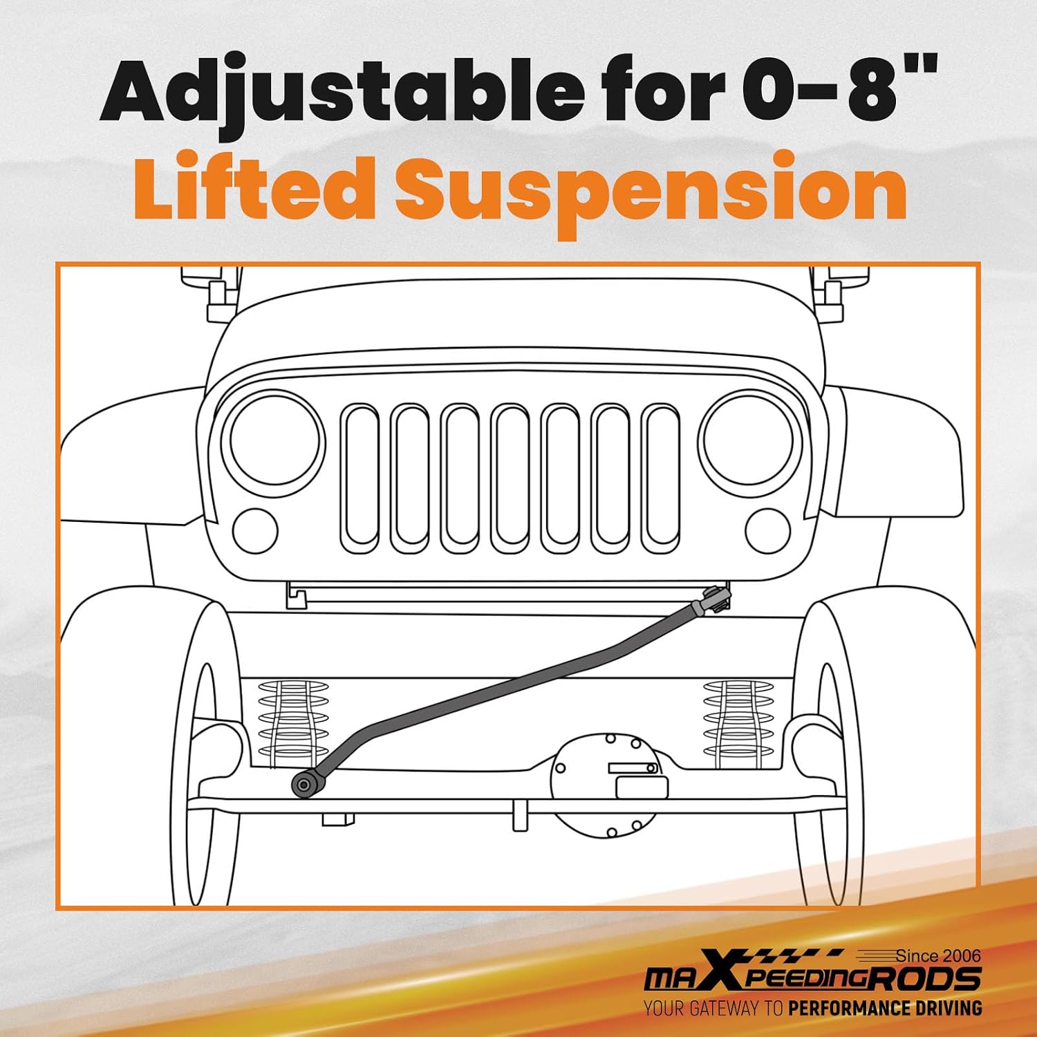maXpeedingrods Adjustable 0-8" Front Forged Track Bar for Ford F250 F350 2005-2016 4X4 4WD, Panhard Bar Rod