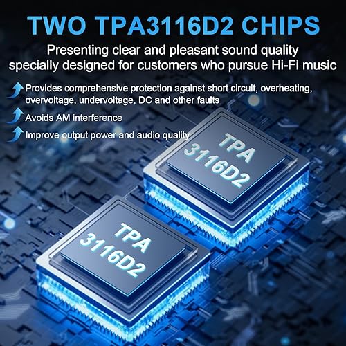 Miniatura 3 de Depusheng DPA30 Amplificador de receptor de audio estéreo de 2.1 canales Mini Hi-Fi Bluetooth 5.0 Amplificador de componentes de audio 50 vatios