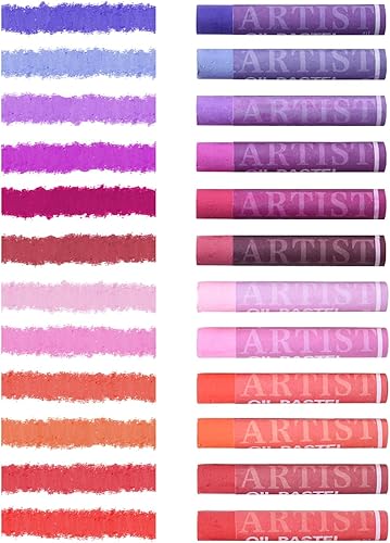 Vista 51 de qianshan Juego de 12 colores pasteles suaves al óleo, no tóxicos, textura suave, colores vibrantes y cremosos, suministros de arte para artistas