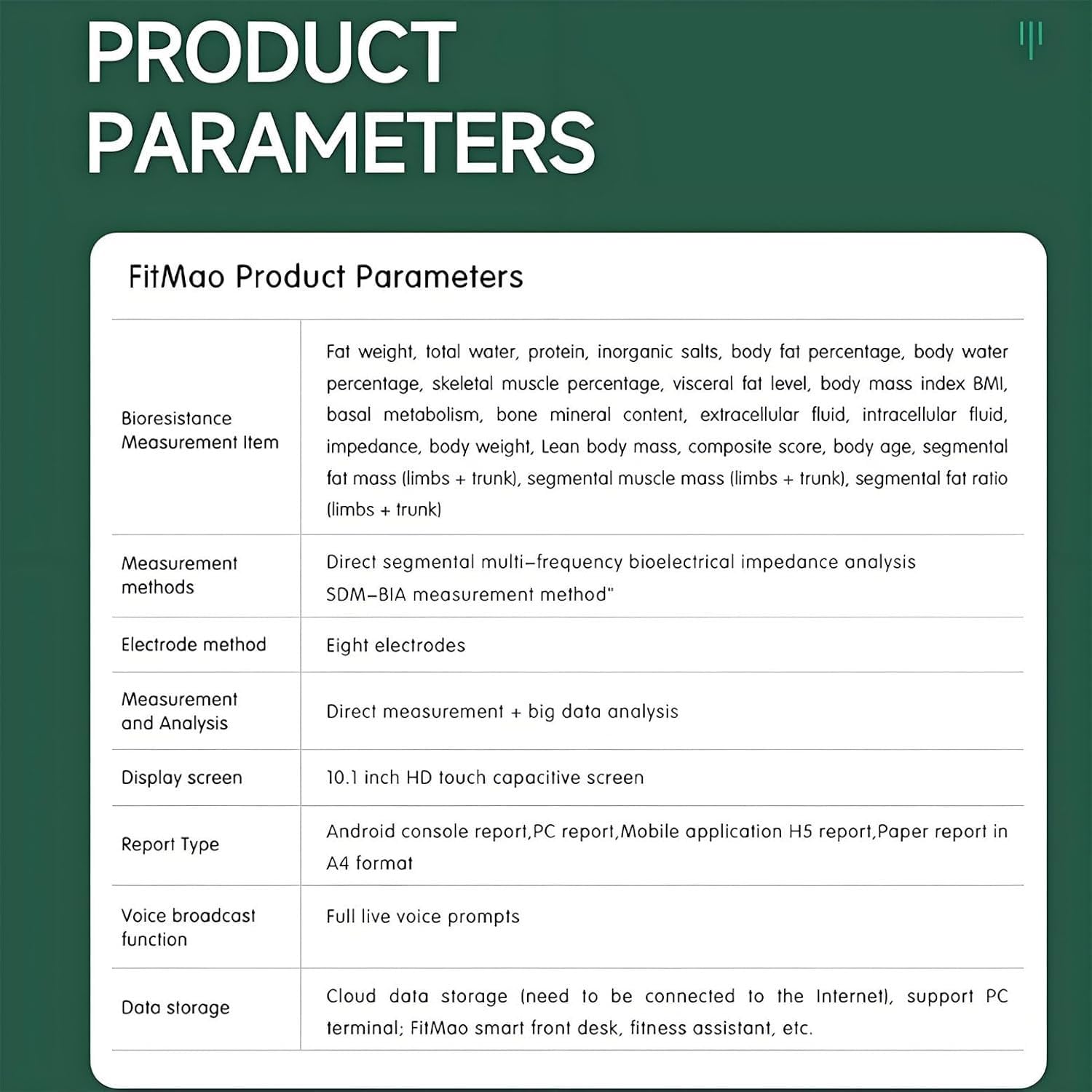 Báscula Electrónica 10.1 Pulgadas, HD, Táctil, para Medir Altura, Peso Y Grasa Corporal, Escáner, Analizador Composición Corporal, Monitoriza El Instrumento E Imprime En Tiempo Real