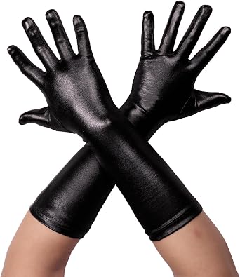 14 Mens and Womens Shiny Metallic Spandex Opera Party Costume Gloves